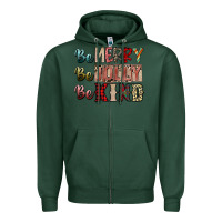 Sports Green be merry be jolly be kind Zipper Hoodie - SublimationCraftShop