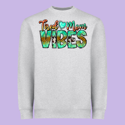 Tired Mom Vibes Heavyweight Sweatshirt Designed By Cowhidedigitalart