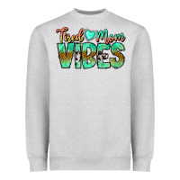 Heather Grey Tired Mom Vibes Heavyweight Sweatshirt - CowhideDigitalArt