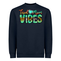 Navy Tired Mom Vibes Heavyweight Sweatshirt - CowhideDigitalArt