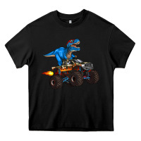 Black monster truck and  t rex dinosaur Heavy Core Tee - Artiststas