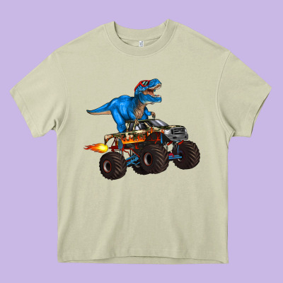 Monster Truck And  T Rex Dinosaur Heavy Core Tee Designed By Artiststas