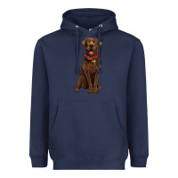 Navy chocolate lab labrador retriever Heavyweight Hoodie - Artiststas