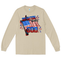 Mushroom One nation under god 4th of july Long Sleeve Tee - CowGirlArtShop