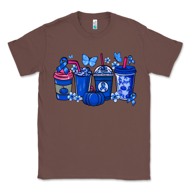 Colon Cancer Coffee Cups Blue Ribbon Classic Tee by NancyCooperArtShop | Teevron