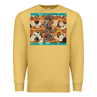 Antique Gold texas sunflower cactus cowhide Premium Sweatshirt - Artiststas