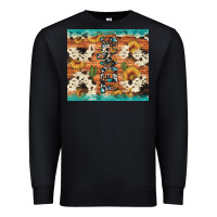 Black texas sunflower cactus cowhide Premium Sweatshirt - Artiststas