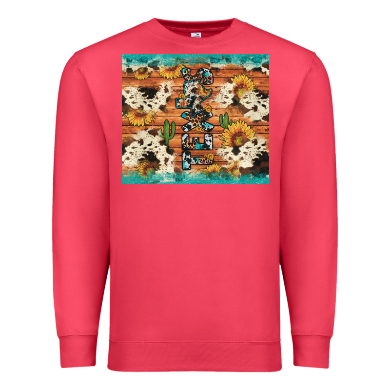 Texas Sunflower Cactus Cowhide Premium Sweatshirt by Artiststas | Teevron