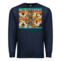 Navy texas sunflower cactus cowhide Premium Sweatshirt - Artiststas
