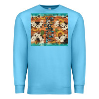 Ocean Blue texas sunflower cactus cowhide Premium Sweatshirt - Artiststas
