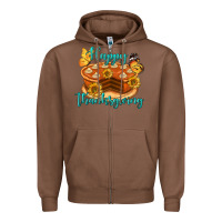Chestnut Happy Thanksgiving Pumpkin Pie Zipper Hoodie - LillyAllenDesigns