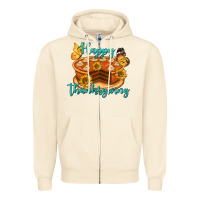 Sandshell Happy Thanksgiving Pumpkin Pie Zipper Hoodie - LillyAllenDesigns