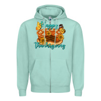 Seafoam Happy Thanksgiving Pumpkin Pie Zipper Hoodie - LillyAllenDesigns