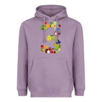 Lavender Number 3 Fruit 3rd birthday party fruit themed gift Idea Heavyweight Hoodie - minhPixels