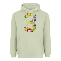 Matcha Number 3 Fruit 3rd birthday party fruit themed gift Idea Heavyweight Hoodie - minhPixels