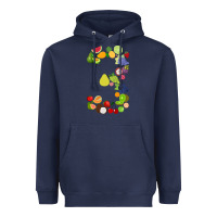 Navy Number 3 Fruit 3rd birthday party fruit themed gift Idea Heavyweight Hoodie - minhPixels