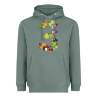 Sage Number 3 Fruit 3rd birthday party fruit themed gift Idea Heavyweight Hoodie - minhPixels