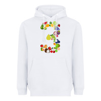 White Number 3 Fruit 3rd birthday party fruit themed gift Idea Heavyweight Hoodie - minhPixels