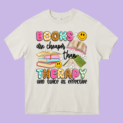 Books Are Cheaper Than Therapy And Twice As Effective Heavy Core Tee Designed By Artiststas