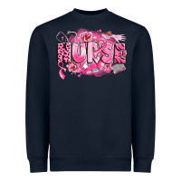 Navy breast cancer nurse Heavyweight Sweatshirt - LillyAllenDesigns
