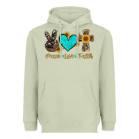 Matcha peace love faith with cros and sunflower Heavyweight Hoodie - Artiststas