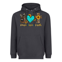 Smoke peace love faith with cros and sunflower Heavyweight Hoodie - Artiststas
