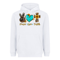 White peace love faith with cros and sunflower Heavyweight Hoodie - Artiststas