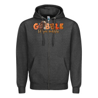 Charcoal Heather Gobble Gobble Til You Wobble Zipper Hoodie - LillyAllenDesigns