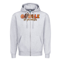 Heather Grey Gobble Gobble Til You Wobble Zipper Hoodie - LillyAllenDesigns