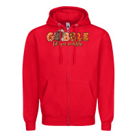 Red Gobble Gobble Til You Wobble Zipper Hoodie - LillyAllenDesigns