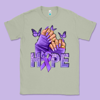 Hope Lavender Ribbon All Cancers Classic Tee Designed By Nancycooperartshop