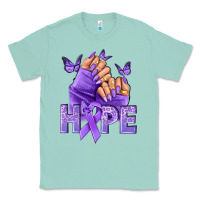 Seafoam Hope lavender ribbon all cancers Classic Tee - NancyCooperArtShop