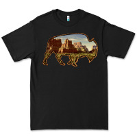 Black Bison Silhouette Desert Landscape Premium Tee - Bettercallsaul