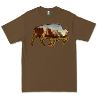 Cacao Bison Silhouette Desert Landscape Premium Tee - Bettercallsaul