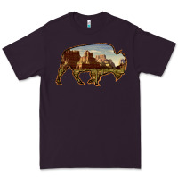 Plum Bison Silhouette Desert Landscape Premium Tee - Bettercallsaul