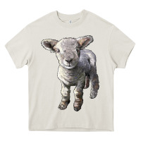 Cream southdown baby sheep Heavy Core Tee - LillyAllenDesigns