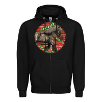 Black Belgian Horse Christmas Zipper Hoodie - LillyAllenDesigns