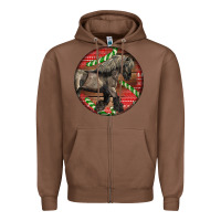 Chestnut Belgian Horse Christmas Zipper Hoodie - LillyAllenDesigns