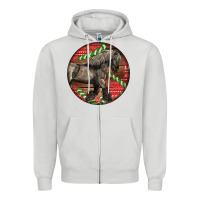 Dove Grey Belgian Horse Christmas Zipper Hoodie - LillyAllenDesigns