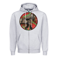 Heather Grey Belgian Horse Christmas Zipper Hoodie - LillyAllenDesigns