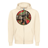Sandshell Belgian Horse Christmas Zipper Hoodie - LillyAllenDesigns