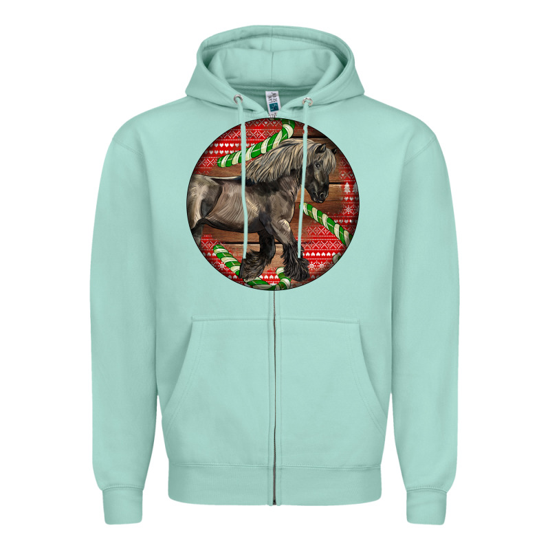 Belgian Horse Christmas Zipper Hoodie by LillyAllenDesigns | Teevron
