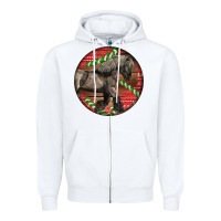 White Belgian Horse Christmas Zipper Hoodie - LillyAllenDesigns