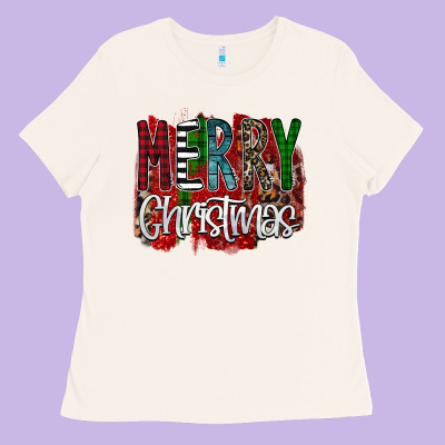 Merry Christmas Buffalo Plaid Leopard Ladies Tee Designed By Bettercallsaul