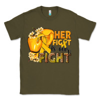 Army Green Her fight is our fight Childhood Cancer yellow Classic Tee - NancyCooperArtShop