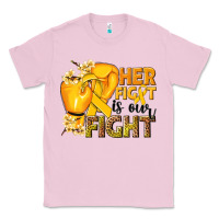 Bubblegum Pink Her fight is our fight Childhood Cancer yellow Classic Tee - NancyCooperArtShop