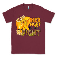 Burgundy Her fight is our fight Childhood Cancer yellow Classic Tee - NancyCooperArtShop