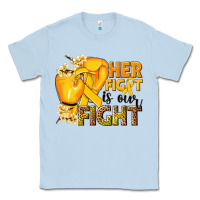 Dusty Blue Her fight is our fight Childhood Cancer yellow Classic Tee - NancyCooperArtShop