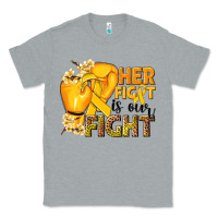 Heather Grey Her fight is our fight Childhood Cancer yellow Classic Tee - NancyCooperArtShop