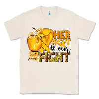 Natural Her fight is our fight Childhood Cancer yellow Classic Tee - NancyCooperArtShop